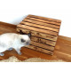 RUSTIKALE KATZENHÖHLE PERSONALISIERT mit Namen Vintage Truhe aus Holz Obstkiste Katzenkorb mit Deckel Katze Hund Tierbett