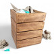 PAPIERKORB aus HOLZ mit Juteeinlage Büro Papiermülleimer Abfall Behälter PERSONALISIERBAR Holzkorb Minimalistisch Design