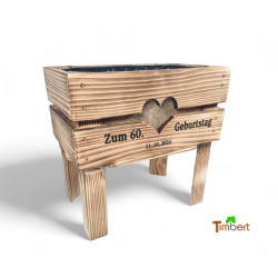 HOCHBEET Zum Geburtstag • Kräuterbeet Blumenbeet Pflanzkasten aus Holz • GESCHENK zum 50. 60. 70. 80. 90. • Für Mama Oma
