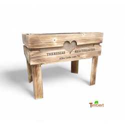 KRÄUTERBEET zum GEBURTSTAG • Holz Hochbeet • Geschenk Mama Oma Senioren • Mini-Kräutergarten Pflanzkasten • 50. 60. 70. 80. 90.